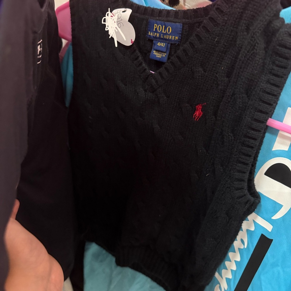 Polo by Ralph Lauren Black V-Neck Sweater